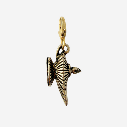 Vintage muted gold fluted lamp charm