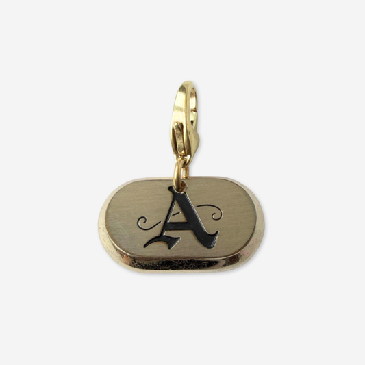 Vintage mixed metal oval "A" monogram charm