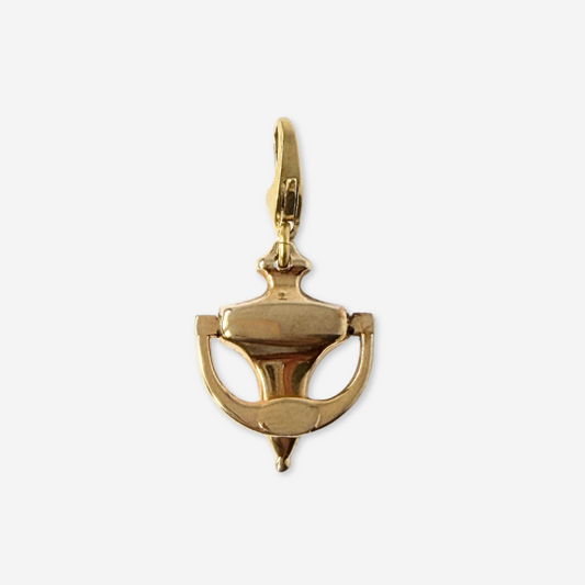 Vintage gold plated working door knocker charm