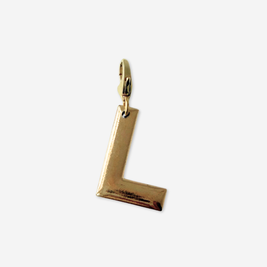 Vintage shiny gold letter "L" monogram charm