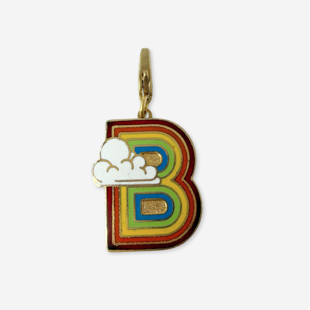 Refashioned vintage rainbow letter "B" enamel charm
