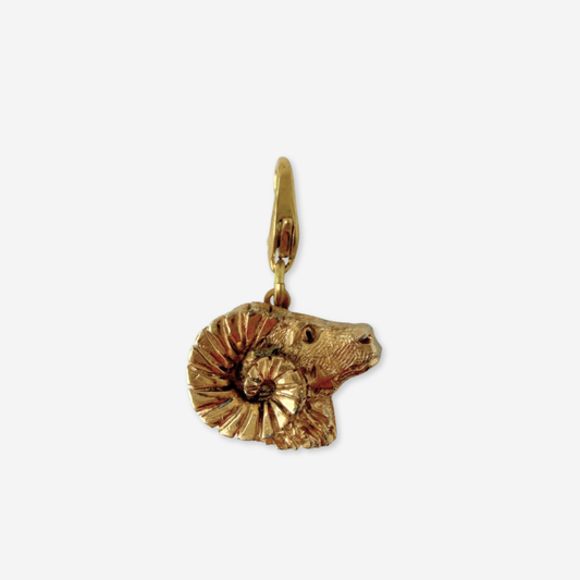 Small vintage gold tone Aries zodiac charm