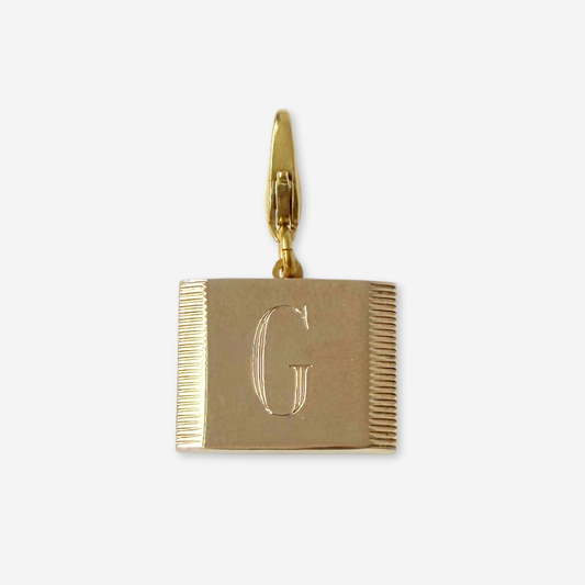 Refashioned vintage muted gold tone letter "G" cufflink charm