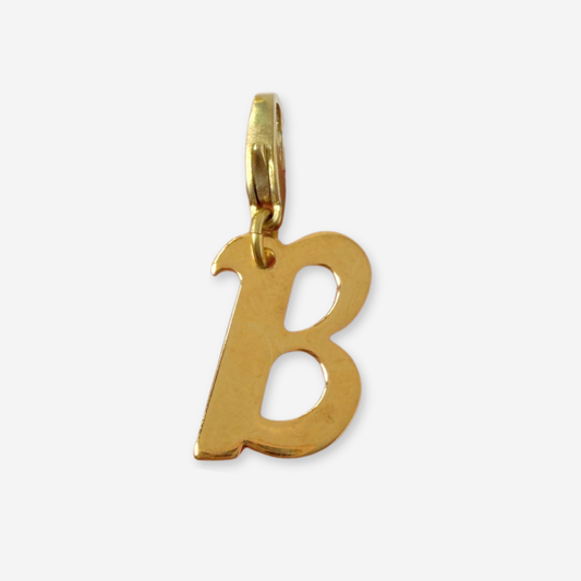 Refashioned vintage gold plated letter "B" charm
