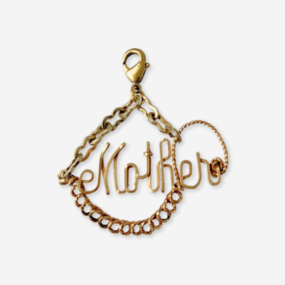 Refashioned vintage "Mother" wirework charm