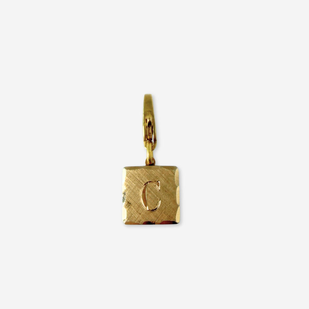 Small vintage gold square "C"monogram charm