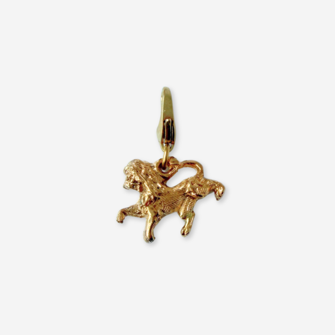 Small vintage gold tone Leo the Lion Charm
