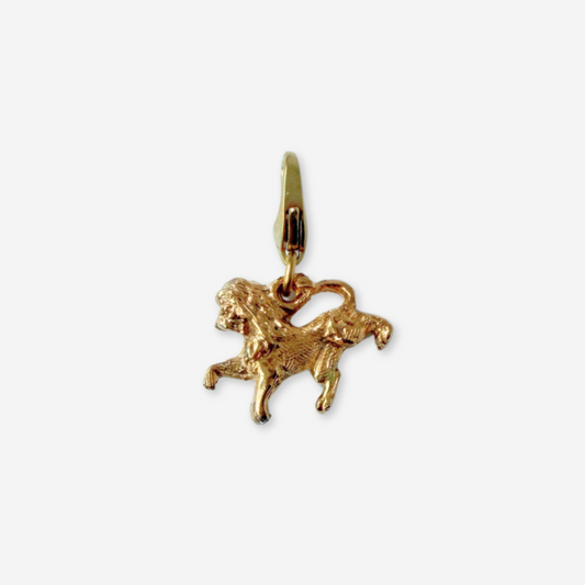 Small vintage gold tone Leo the Lion Charm
