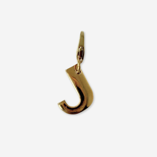Small vintage gold plated letter "J" charm