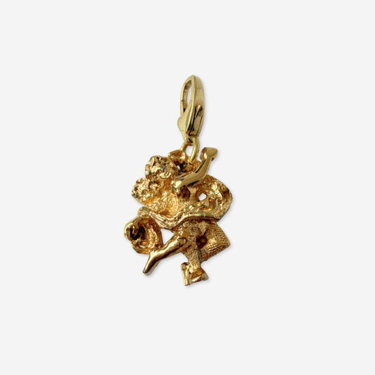 Small vintage gold tone Gemini twins zodiac charm