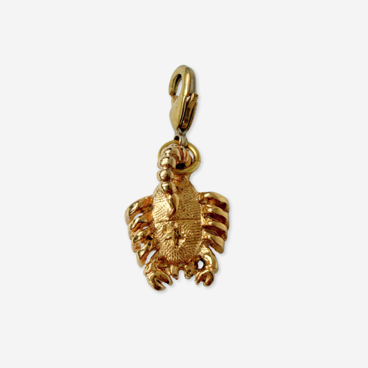 Small vintage gold tone Scorpio zodiac charm