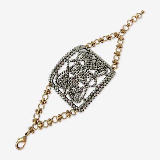 Repurposed Vintage French steel cut shoe buckle bracelet