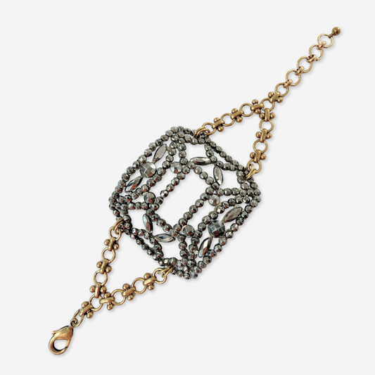 Repurposed Vintage French steel cut shoe buckle bracelet