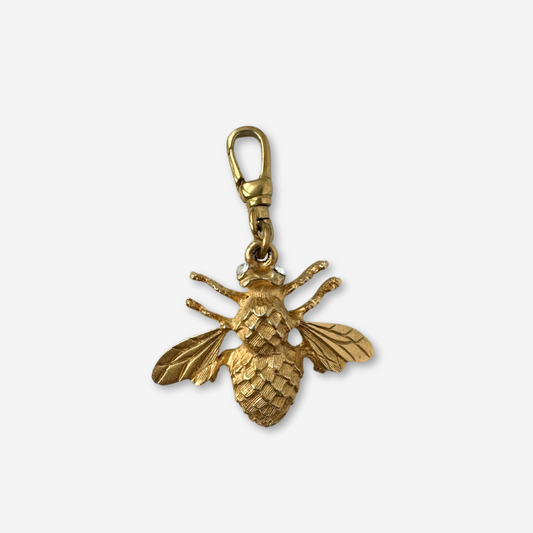 Vintage matte gold bee charm