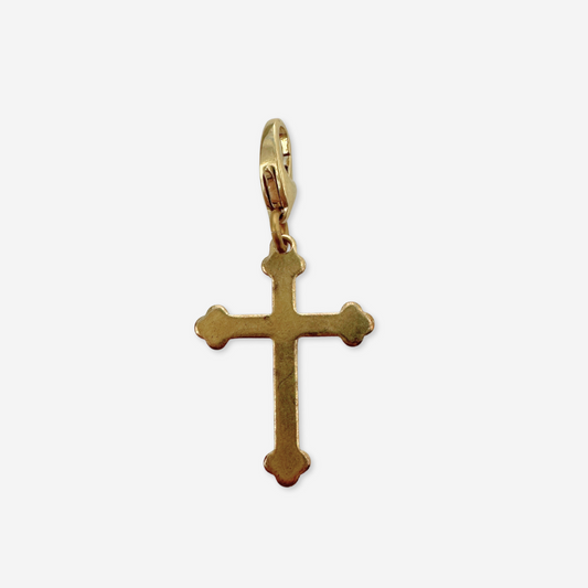 Vintage gold tone plain cross charm