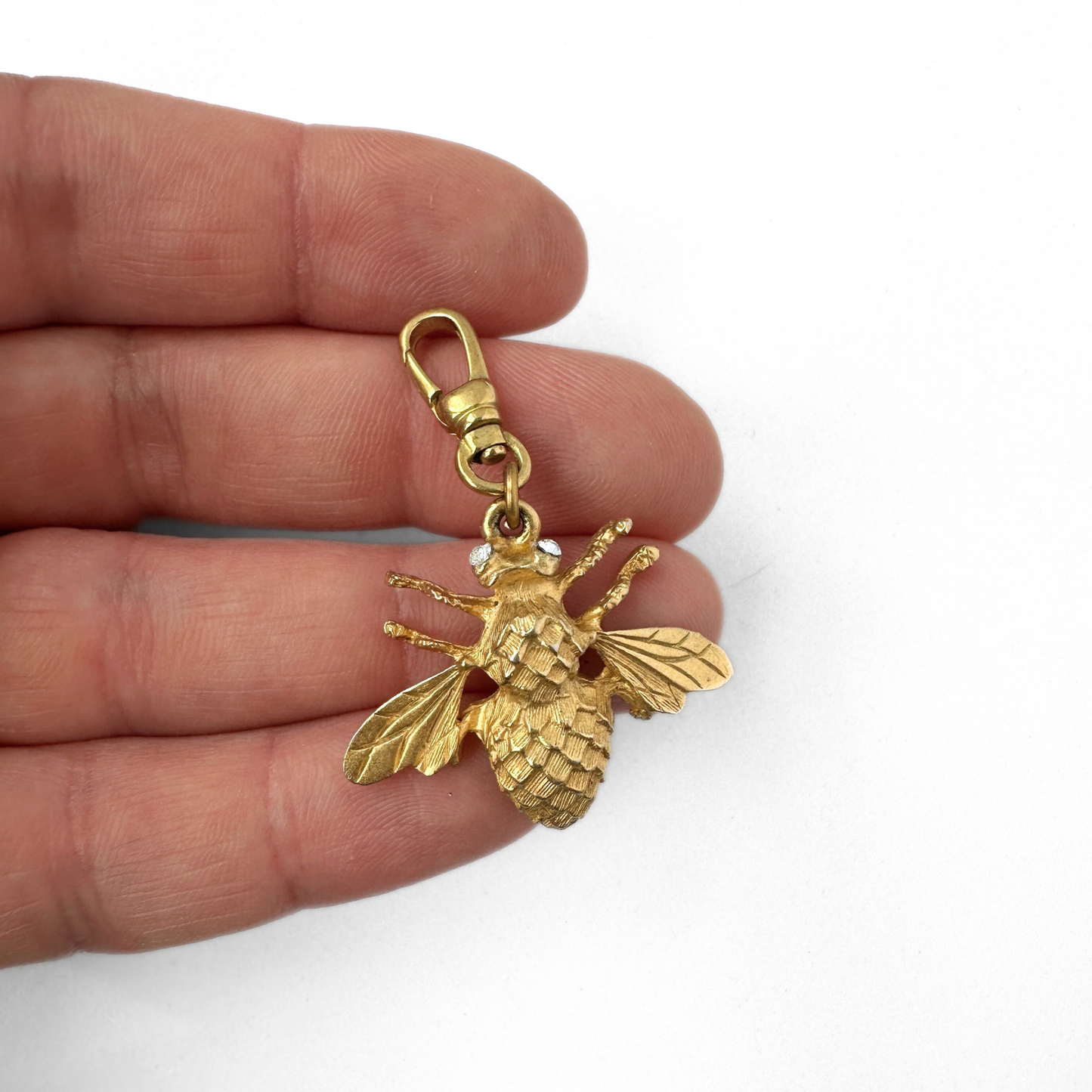 Vintage matte gold bee charm