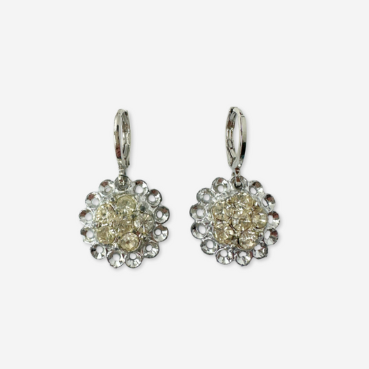 Refashioned vintage petite clear rhinestone drop earring