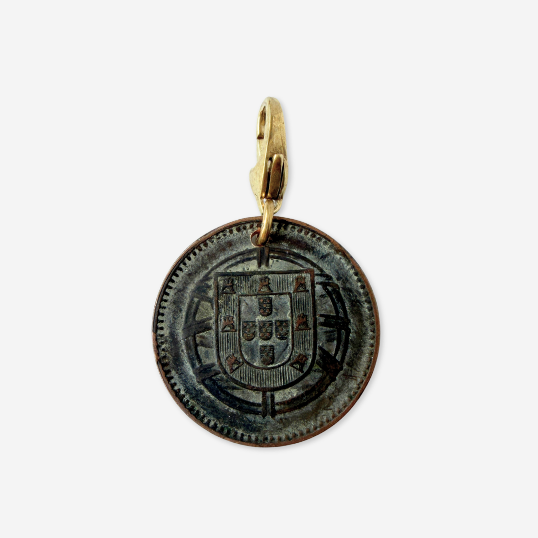 Antique 1918 Portuguese 2 Centavos coin charm