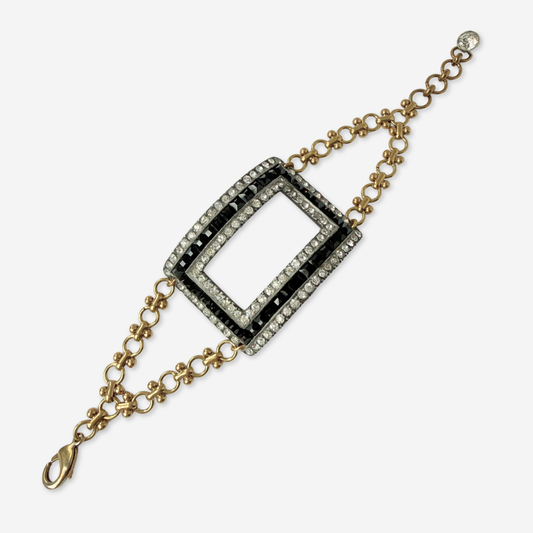 Refashioned Antique Black Rhinestone Shoe Buckle bracelet