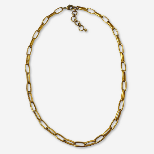 Matte antique gold plated paperclip blank chain