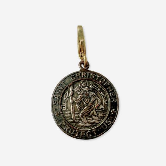 Saint Christopher pendant on a white background