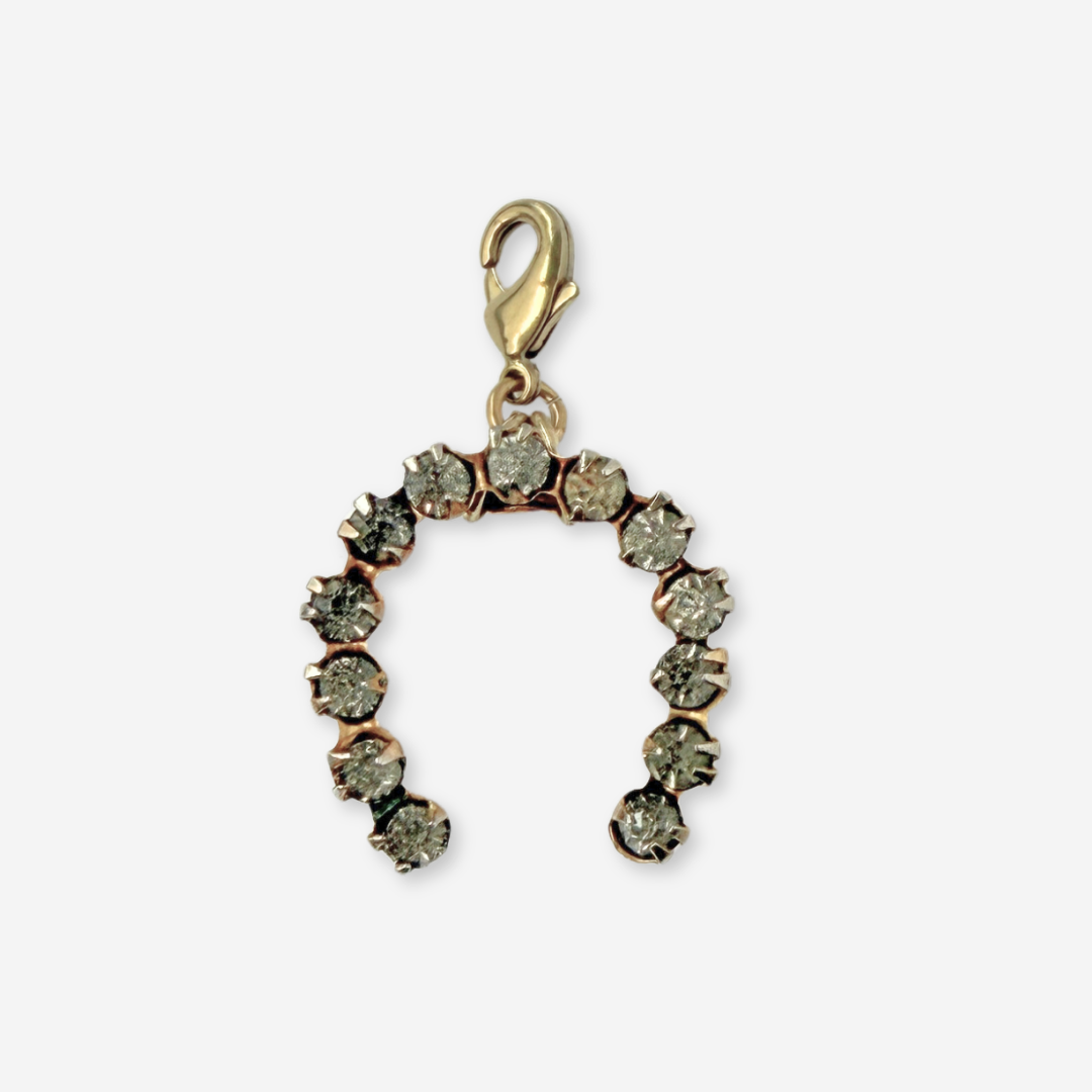 Refashioned antique Czech glass horseshoe charm