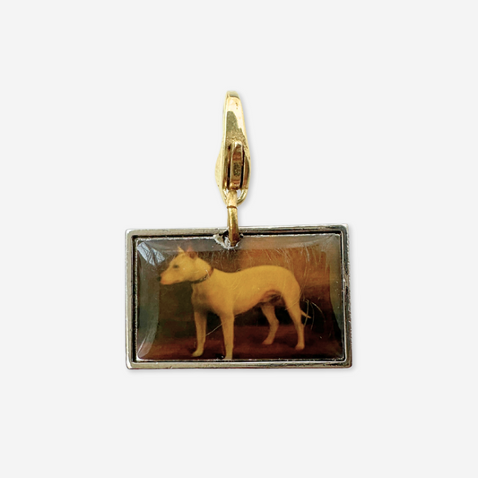 Vintage bull terrier dog rectangular charm