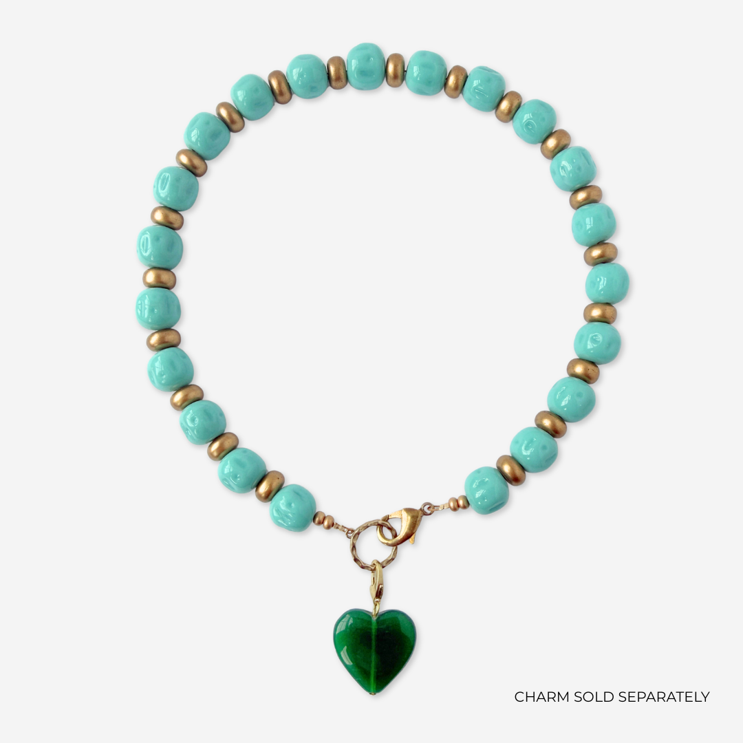 Vintage Japanese Baroque Glass beaded necklace: Robins Egg Blue