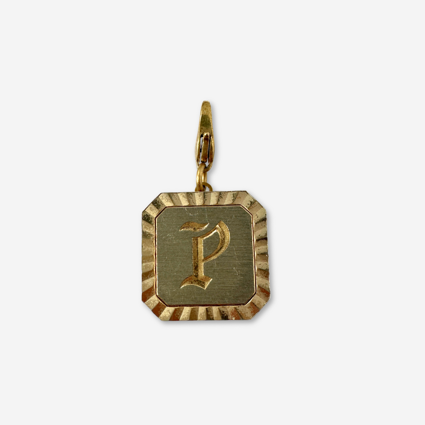 Vintage gold tone letter "P" cufflink charm