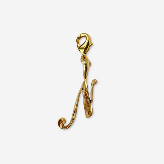 Vintage gold plated "N" monogram charm