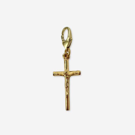 Vintage small gold plated crucifix cross charm