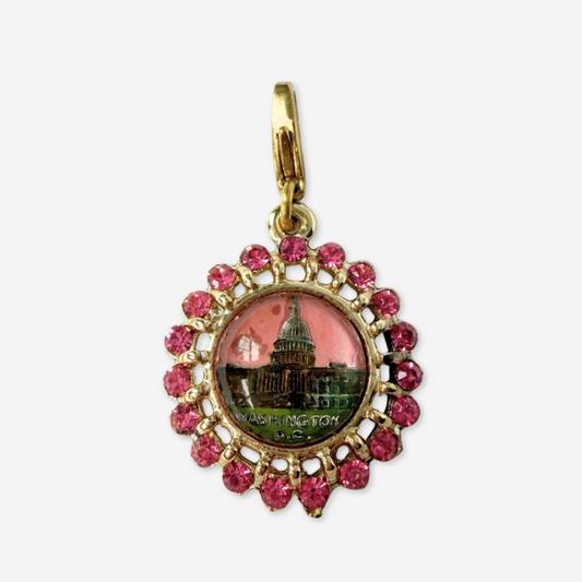 Refashioned vintage pink rhinestone Washington D.C. charm