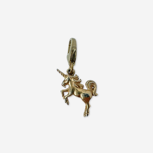 Vintage gold tone small unicorn charm pendant
