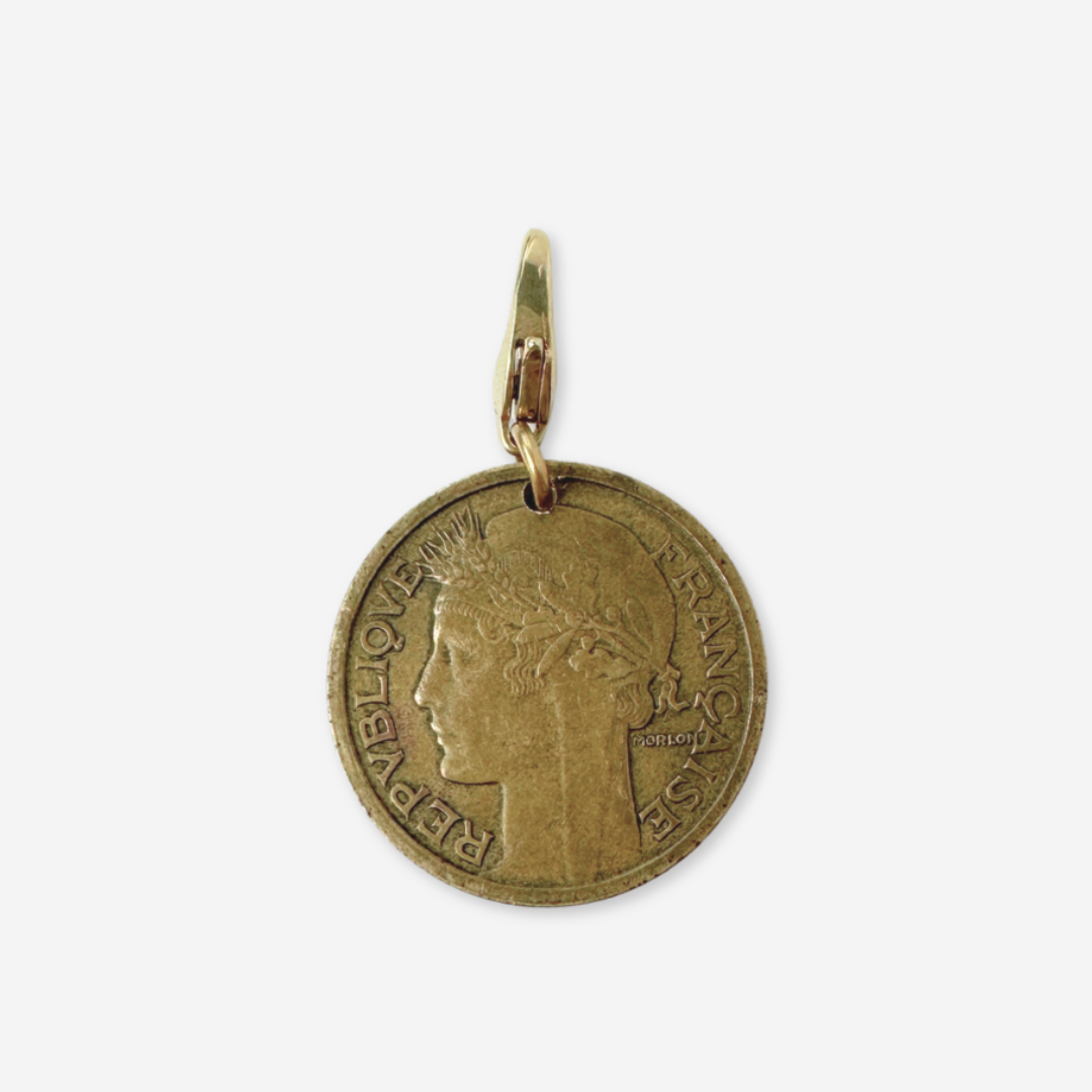 Vintage French 1938 coin charm