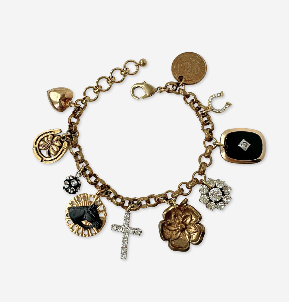 Repurposed vintage horse-themed charm bracelet