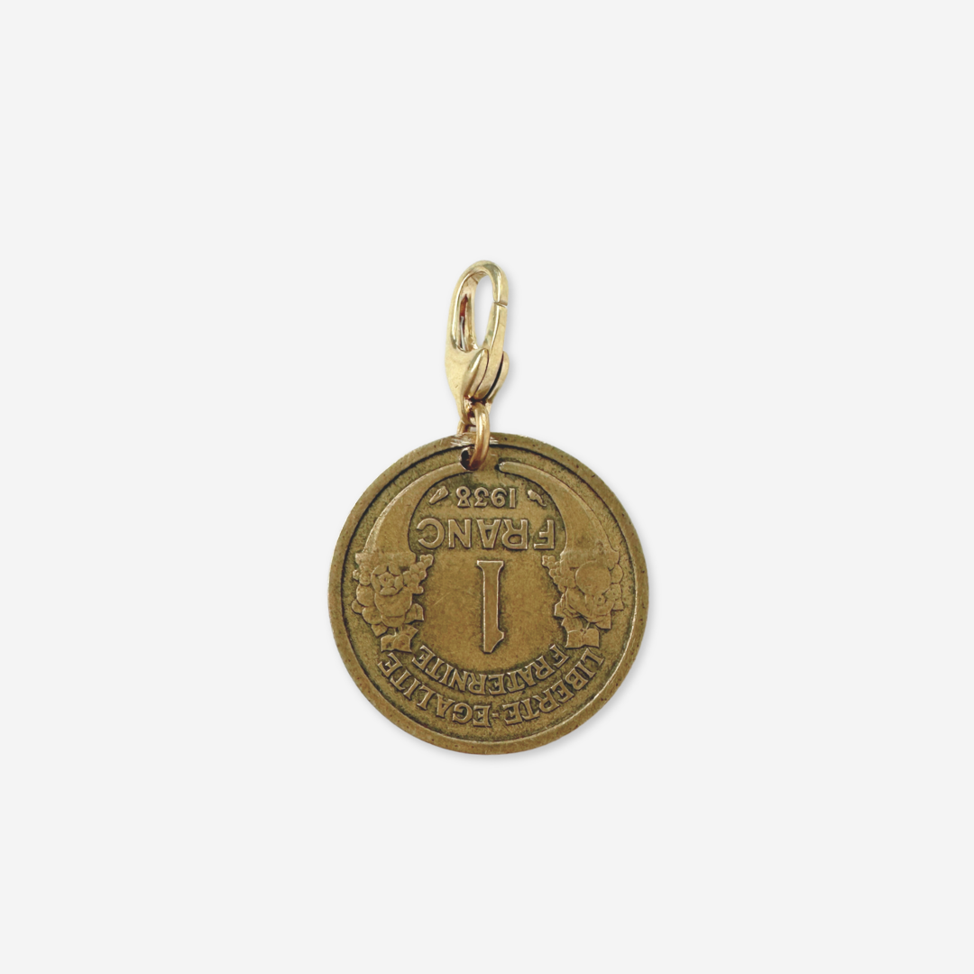 Vintage French 1938 coin charm