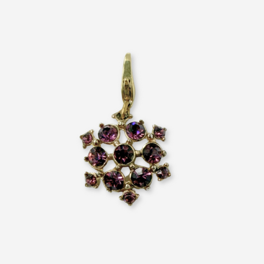 Refashioned vintage purple rhinestone charm