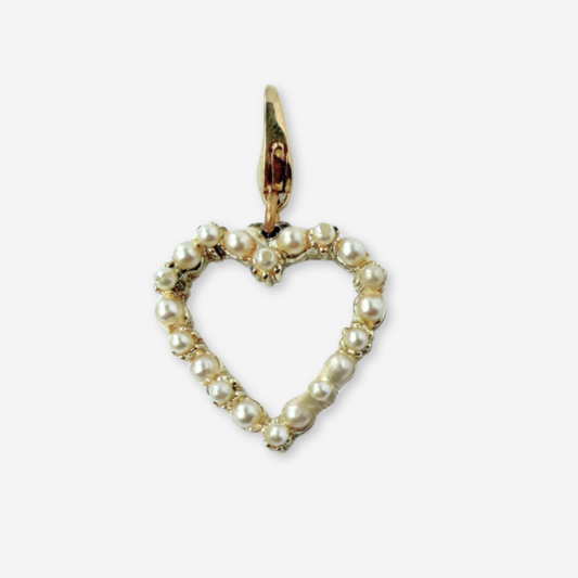 Refashione vintage pearl encrusted heart charm