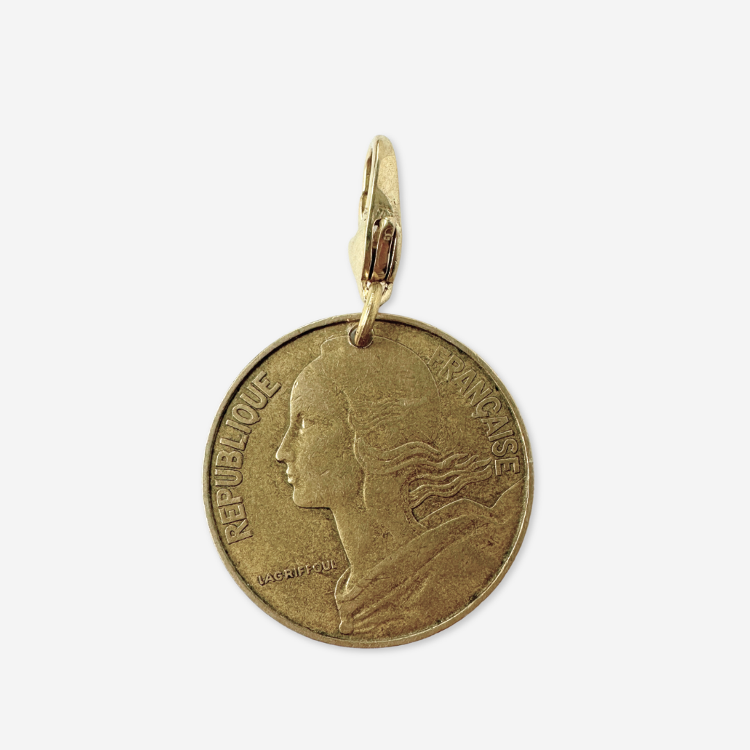 Vintage French 1969 coin charm