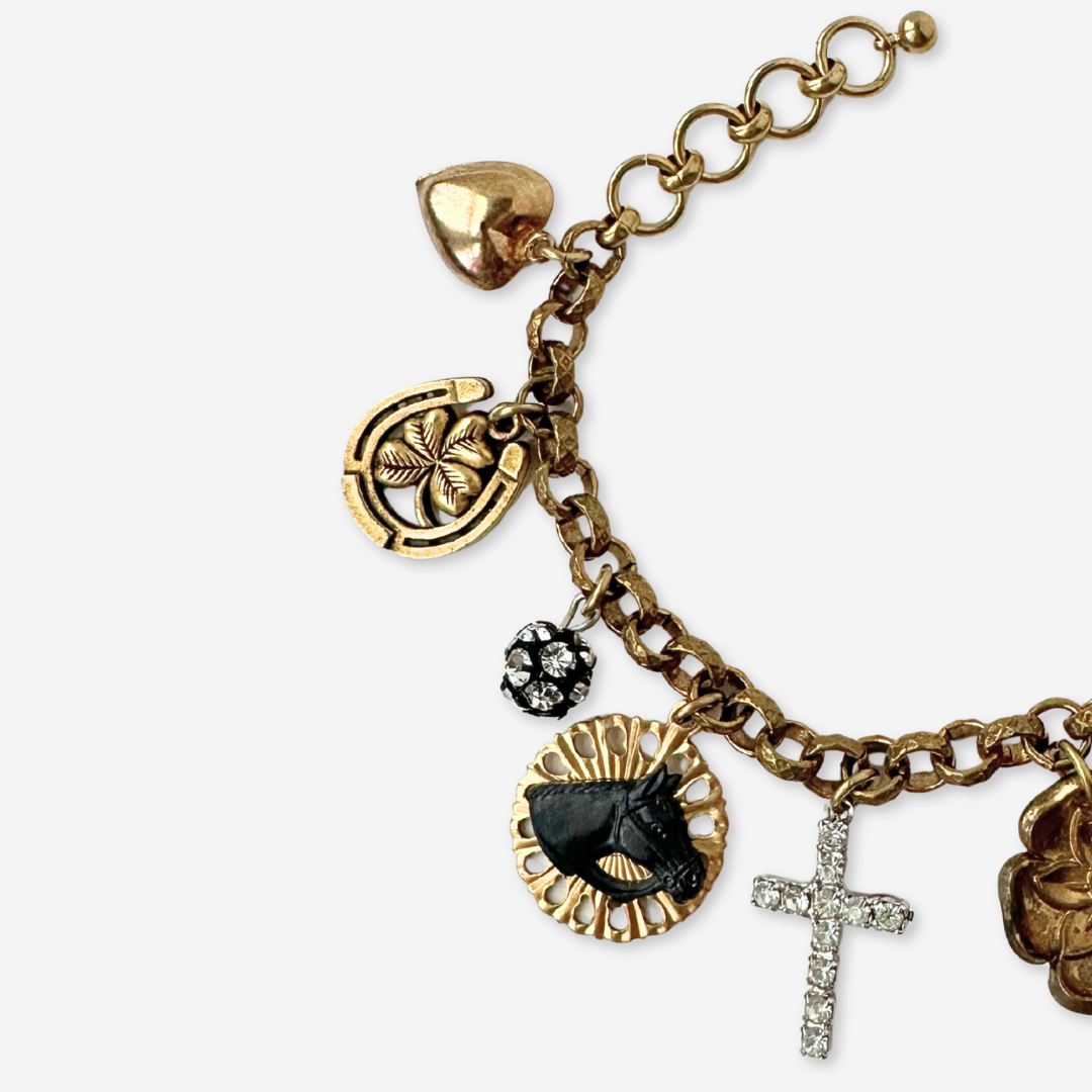 Repurposed vintage horse-themed charm bracelet