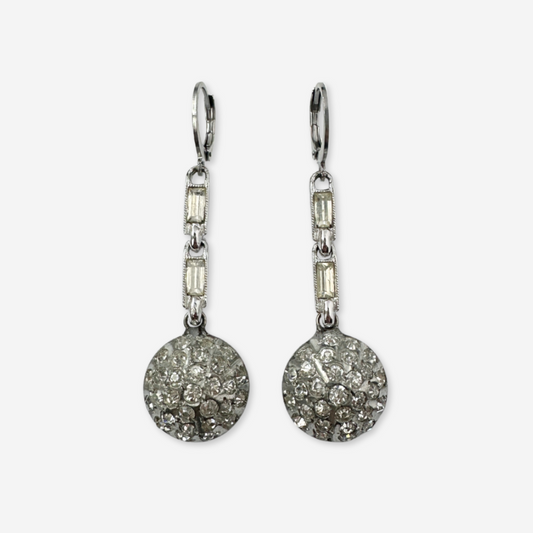 Refashioned vintage clear rhinestone drop earrings