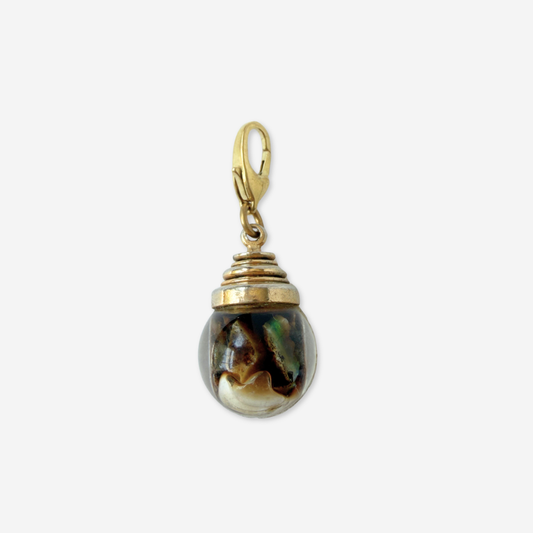 Vintage transparent shell orb charm