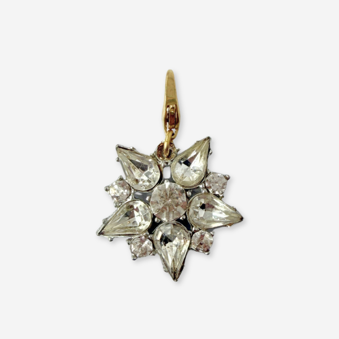 Vintage clear rhinestone star charm pendant