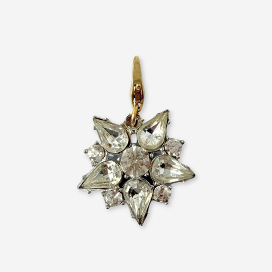 Vintage clear rhinestone star charm pendant