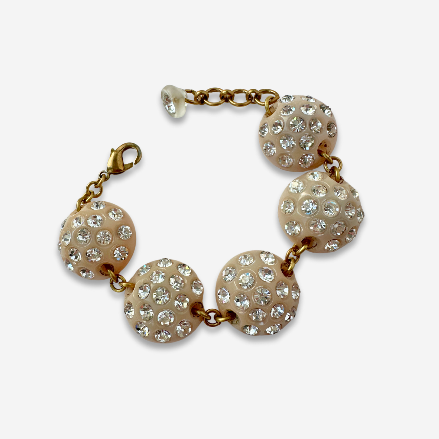 Refashioned Vintage rhinestone button bauble bracelet