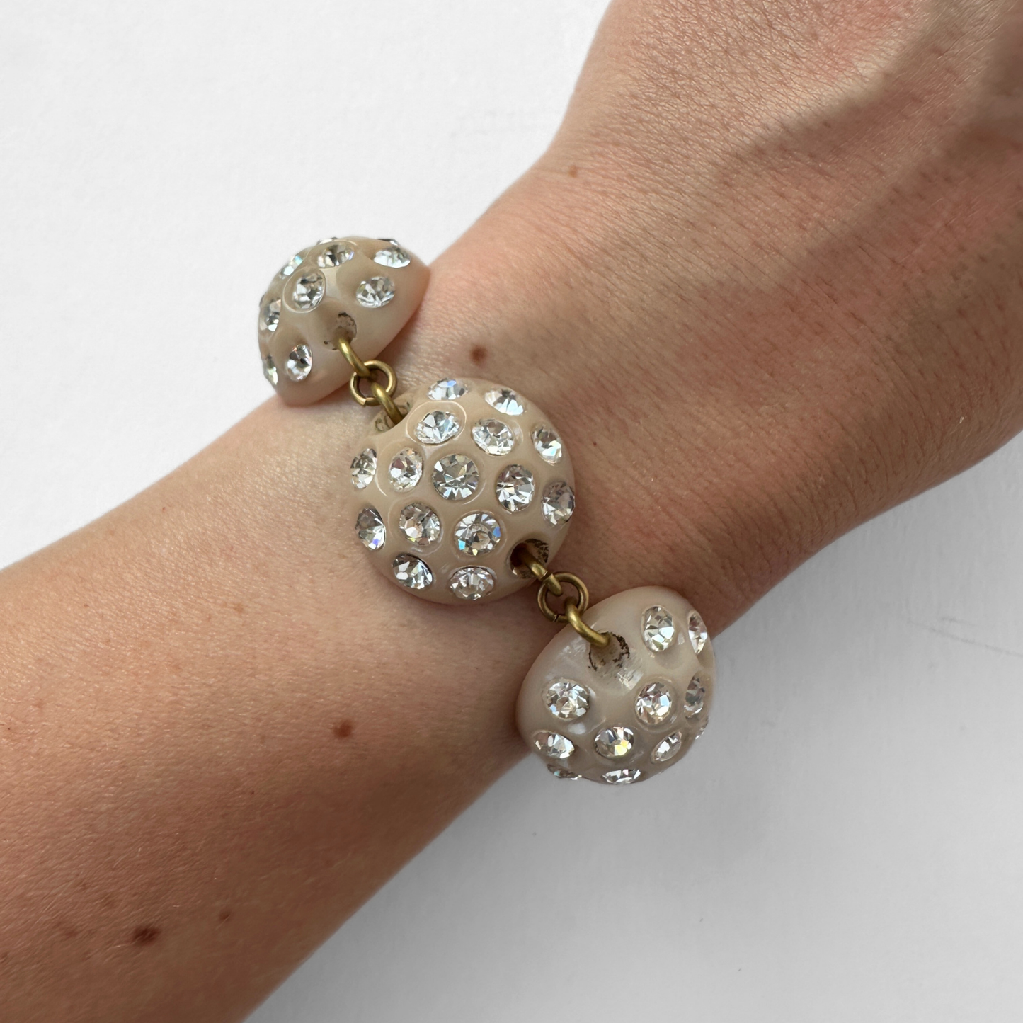 Refashioned Vintage rhinestone button bauble bracelet