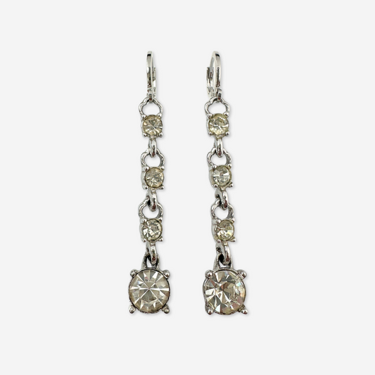 Refashioned vintage clear rhinestone link earrings